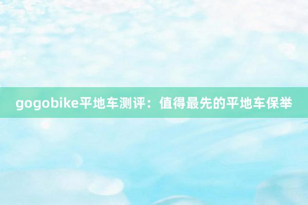 gogobike平地车测评：值得最先的平地车保举