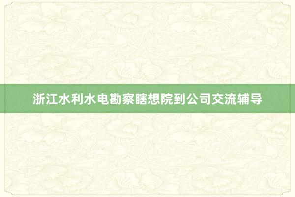 浙江水利水电勘察瞎想院到公司交流辅导